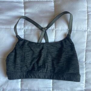 Athleta Strappy Back Sports Bra in grey